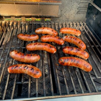 Italian sausage on the grill